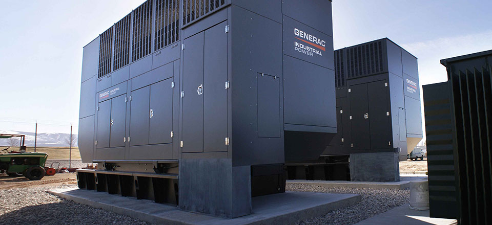 Generac industrial generator outside