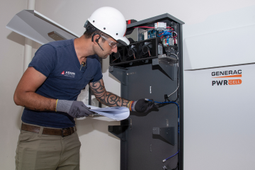 image of a Generac Installer installing PWRcell